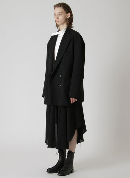 WOOL GABARDINE OVERSIZED TAILORED JACKET