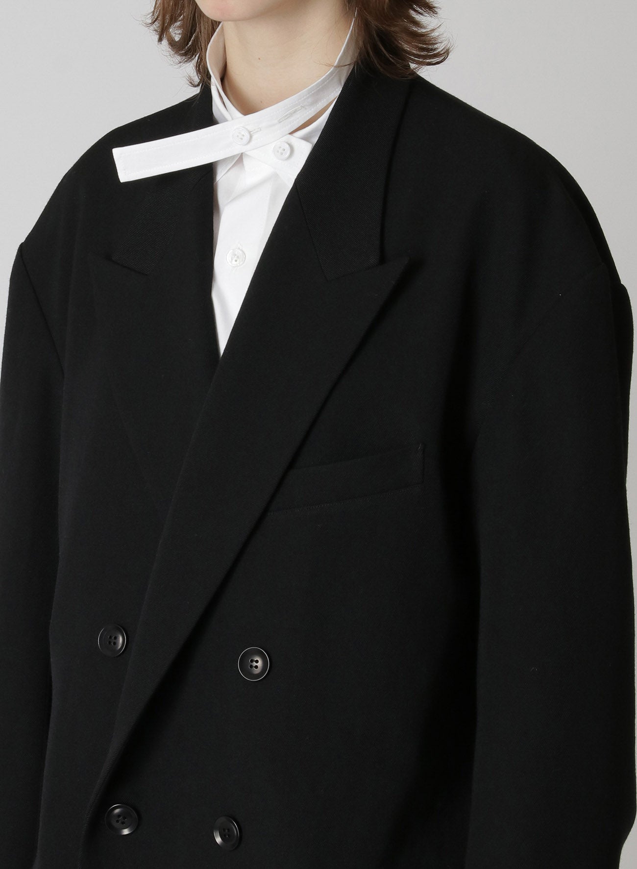 WOOL GABARDINE OVERSIZED TAILORED JACKET