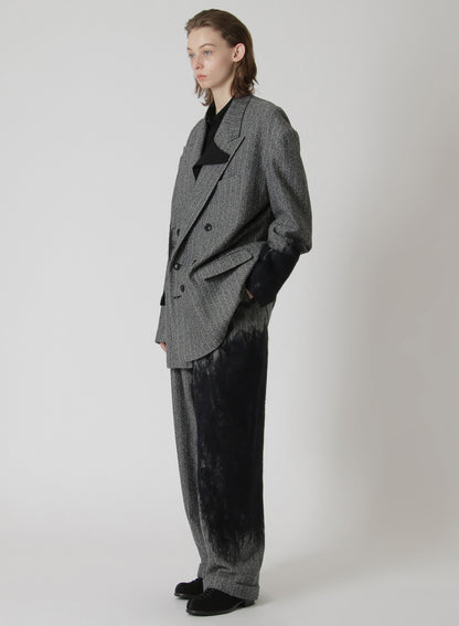 WOOL HERRINGBONE NEEDLE PUNCHED OVERSIZED TAILORED JACKET