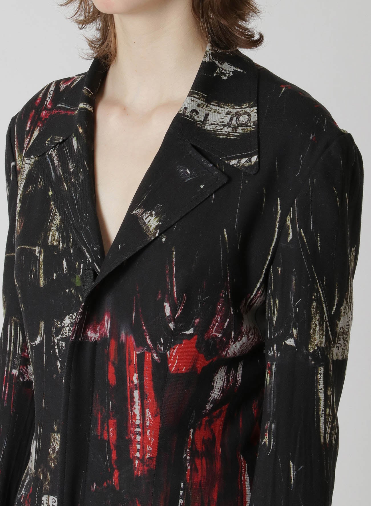 OIL PAINT PRINT RAYON JACKET