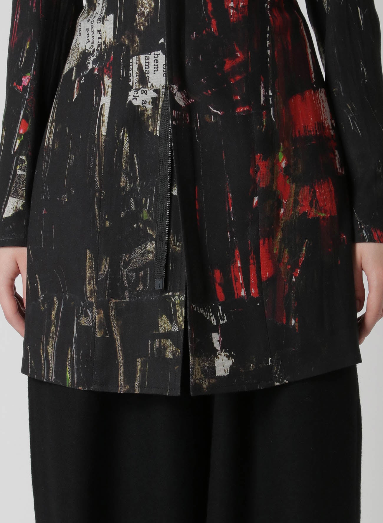 OIL PAINT PRINT RAYON JACKET