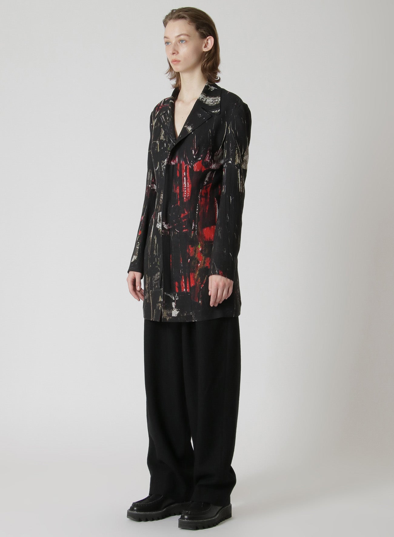 OIL PAINT PRINT RAYON JACKET