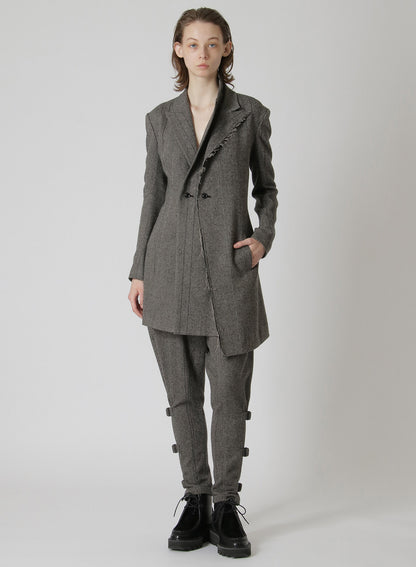 WOOL TWEED DOUBLE LEFT FRONT JACKET