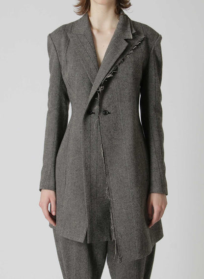 WOOL TWEED DOUBLE LEFT FRONT JACKET