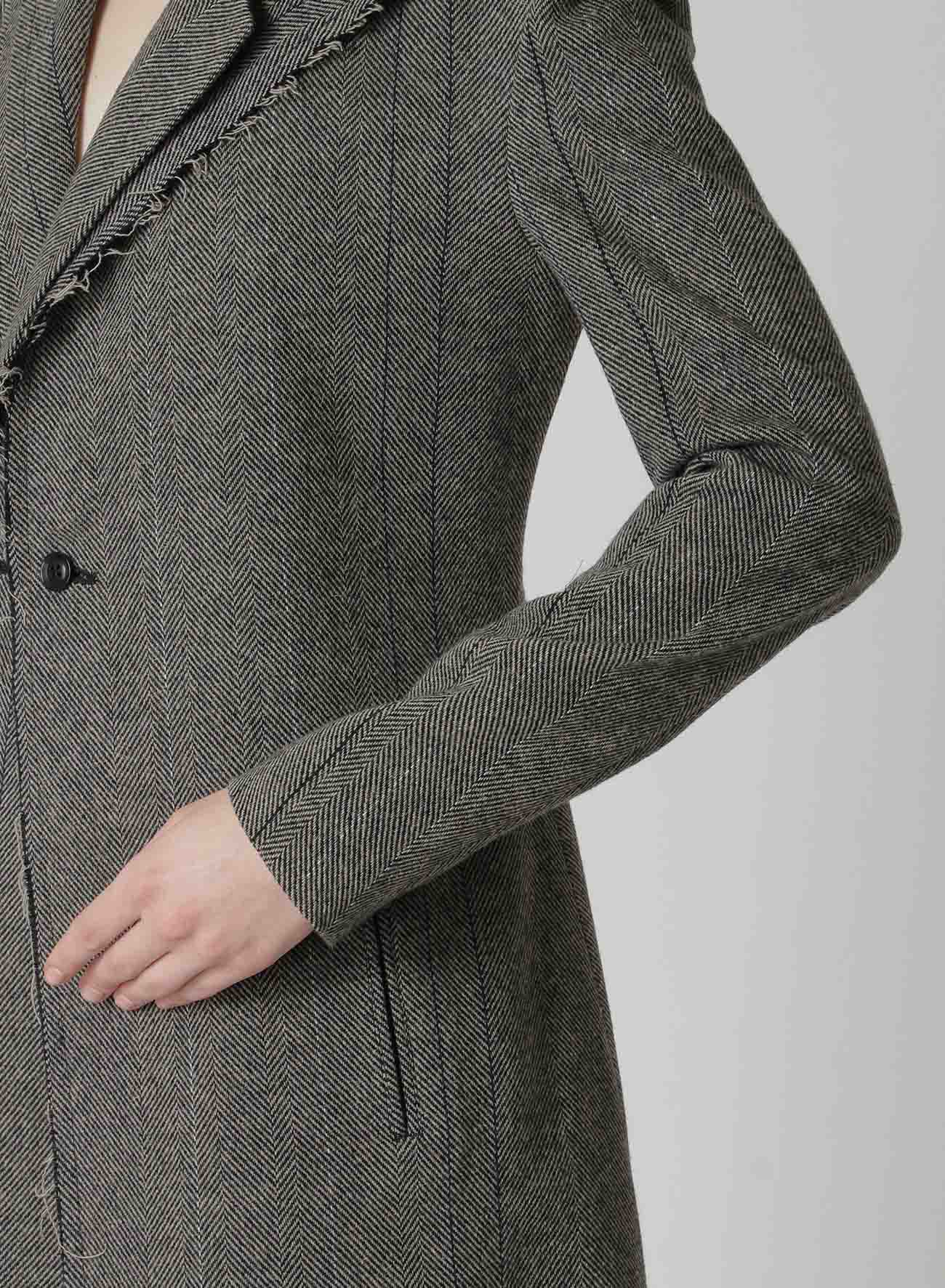 WOOL TWEED DOUBLE LEFT FRONT JACKET