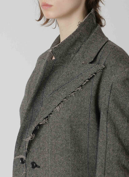 WOOL TWEED DOUBLE LEFT FRONT JACKET