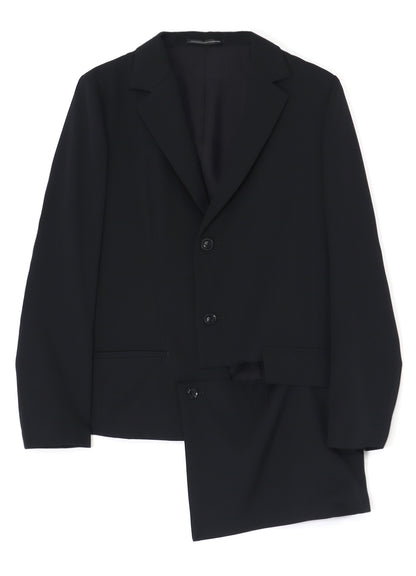 WOOL GABARDINE LEFT SLIT DETAIL JACKET