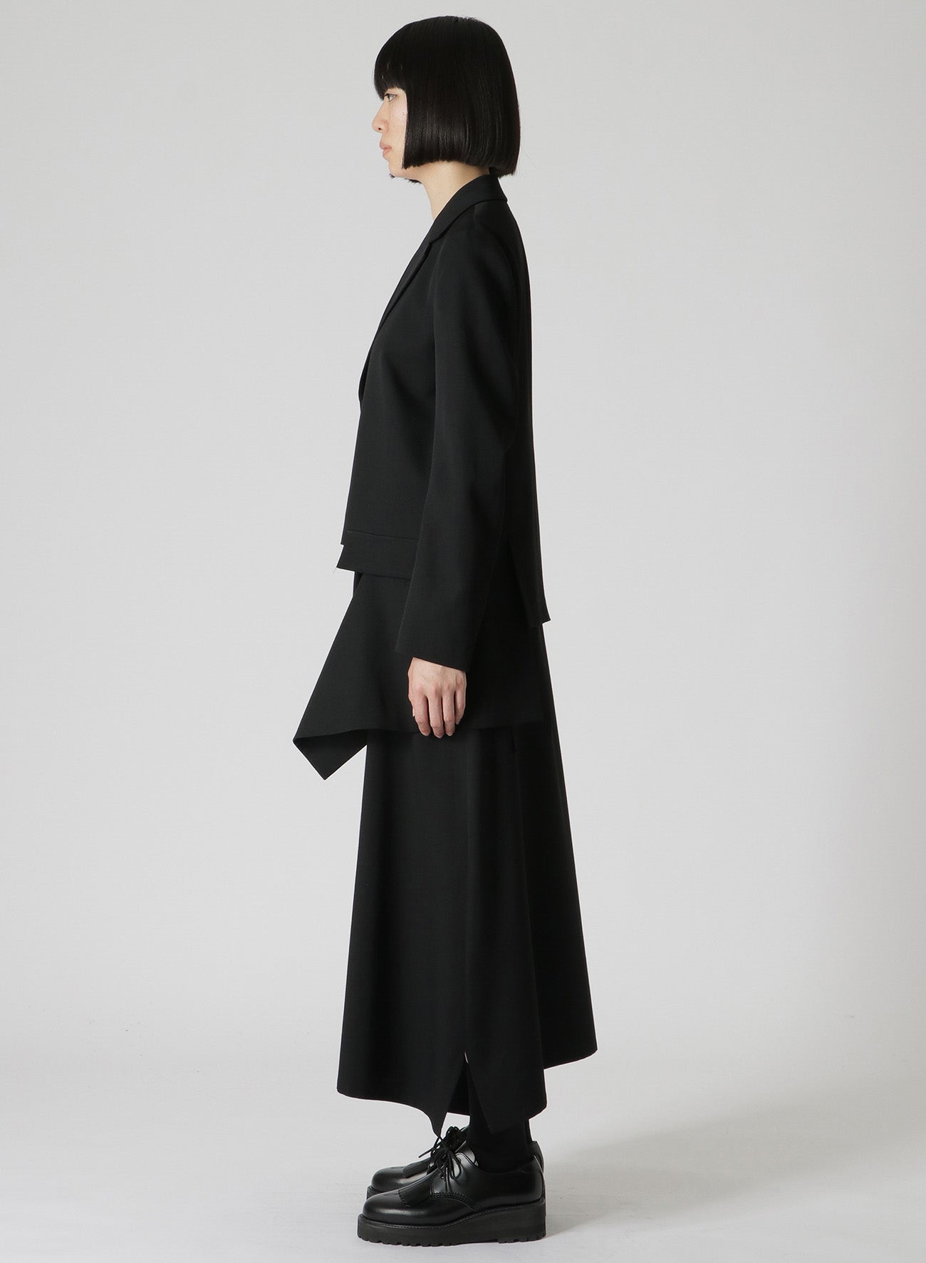 WOOL GABARDINE LEFT SLIT DETAIL JACKET