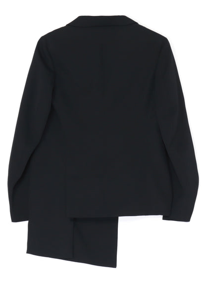 WOOL GABARDINE LEFT SLIT DETAIL JACKET