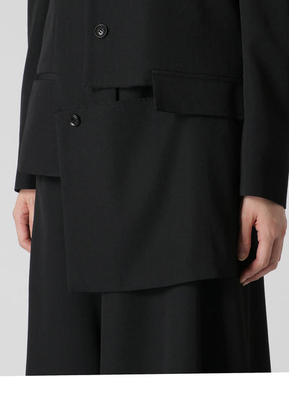 WOOL GABARDINE LEFT SLIT DETAIL JACKET