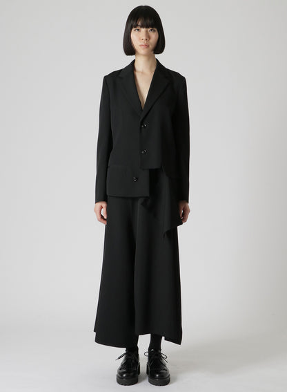 WOOL GABARDINE LEFT SLIT DETAIL JACKET