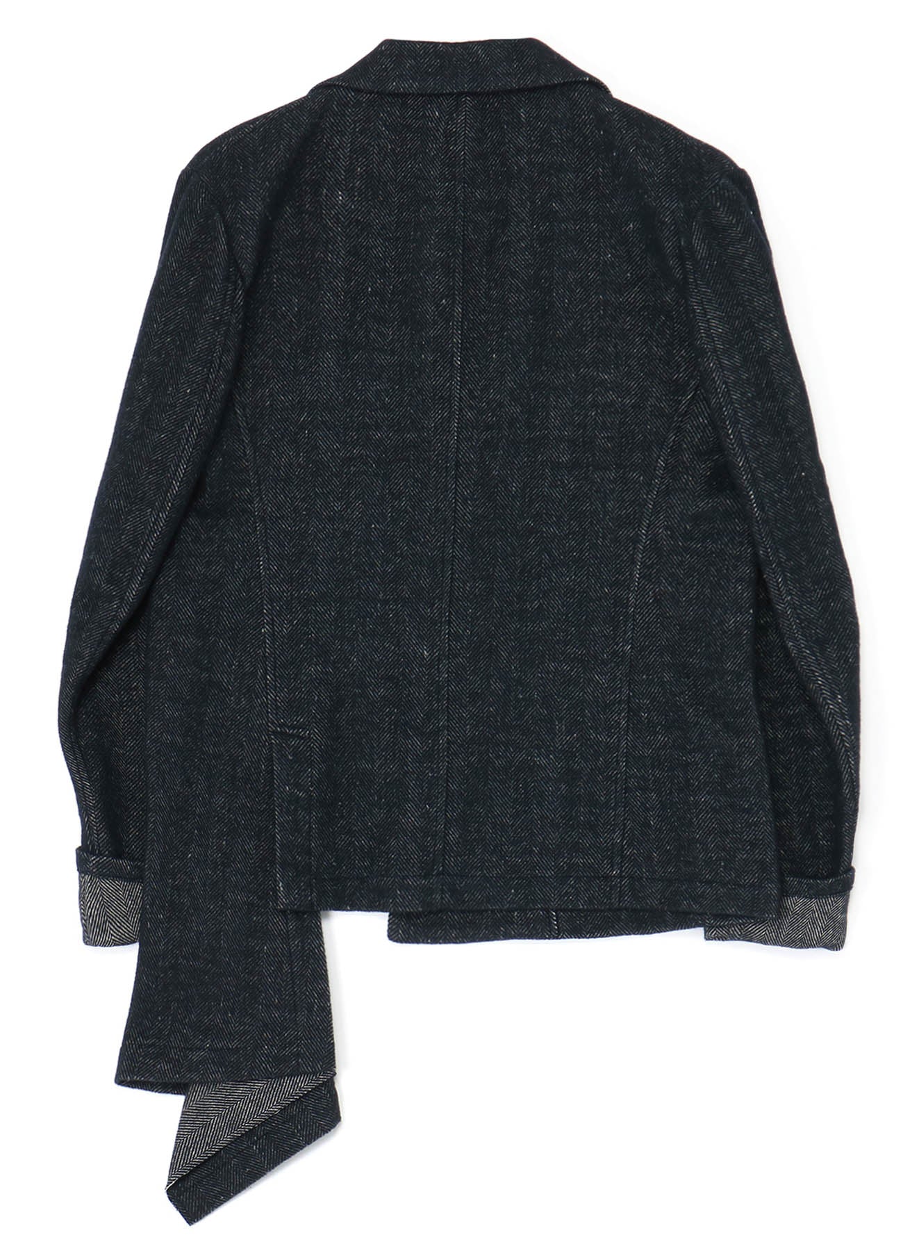 WOOL/LINEN NEPPY HERRINGBONE LEFT SLIT DETAIL JACKET