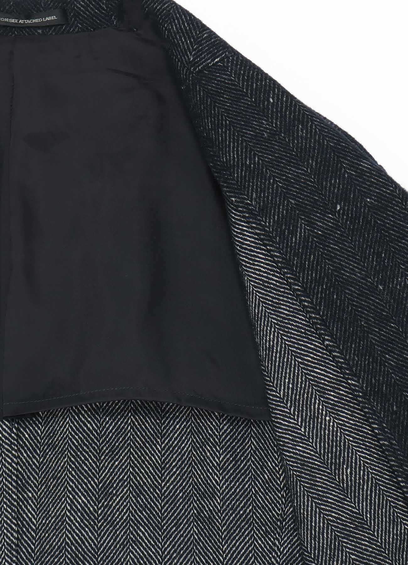 WOOL/LINEN NEPPY HERRINGBONE LEFT SLIT DETAIL JACKET