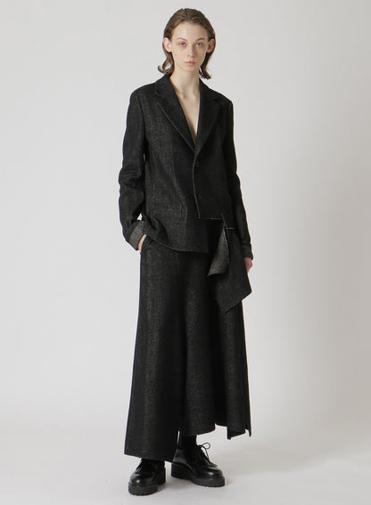 WOOL/LINEN NEPPY HERRINGBONE LEFT SLIT DETAIL JACKET