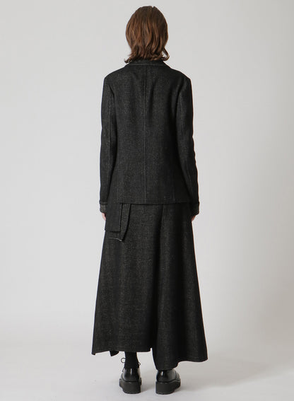 WOOL/LINEN NEPPY HERRINGBONE LEFT SLIT DETAIL JACKET