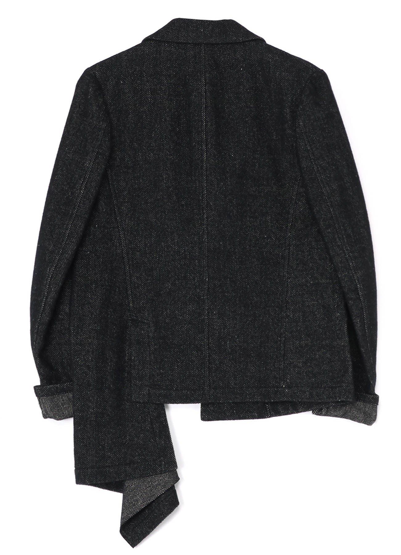 WOOL/LINEN NEPPY HERRINGBONE LEFT SLIT DETAIL JACKET