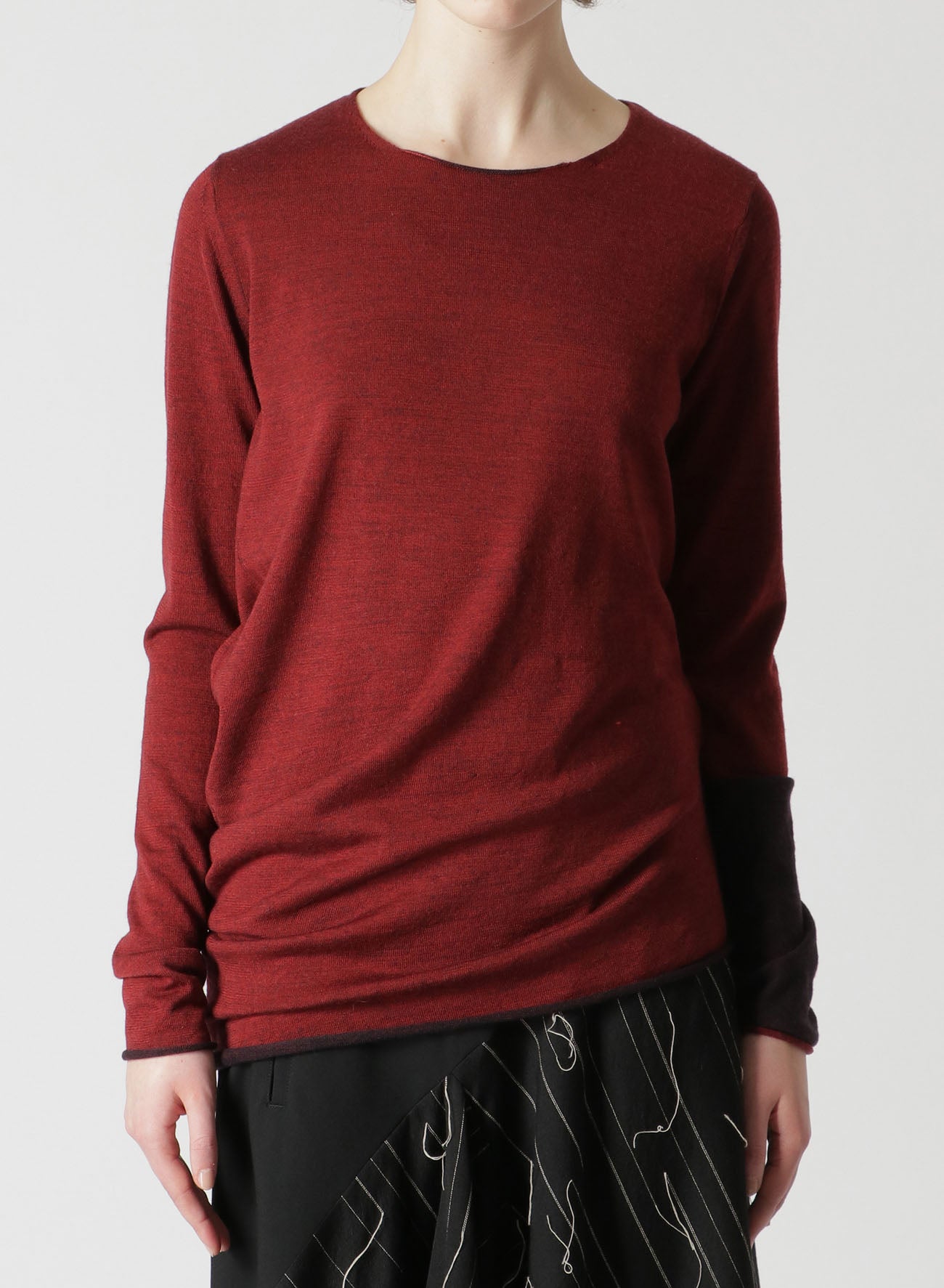 WOOL JERSEY CREW-NECK PULLOVER