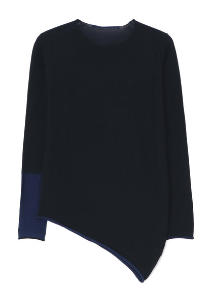 WOOL JERSEY CREW-NECK PULLOVER