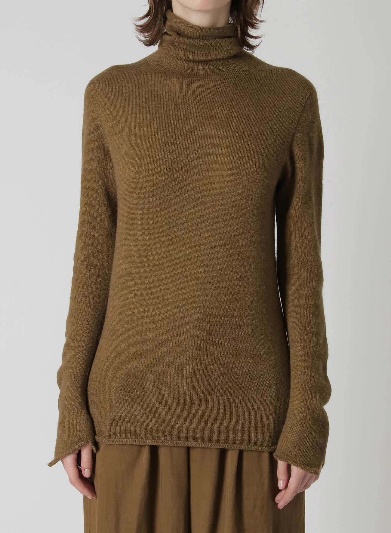ALPACA BLEND DRAPEY SLEEVE TURTLENECK