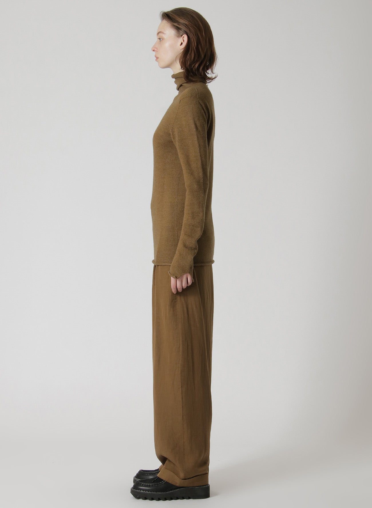 ALPACA BLEND DRAPEY SLEEVE TURTLENECK