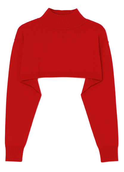 CROPPED RIB KNIT TURTLENECK