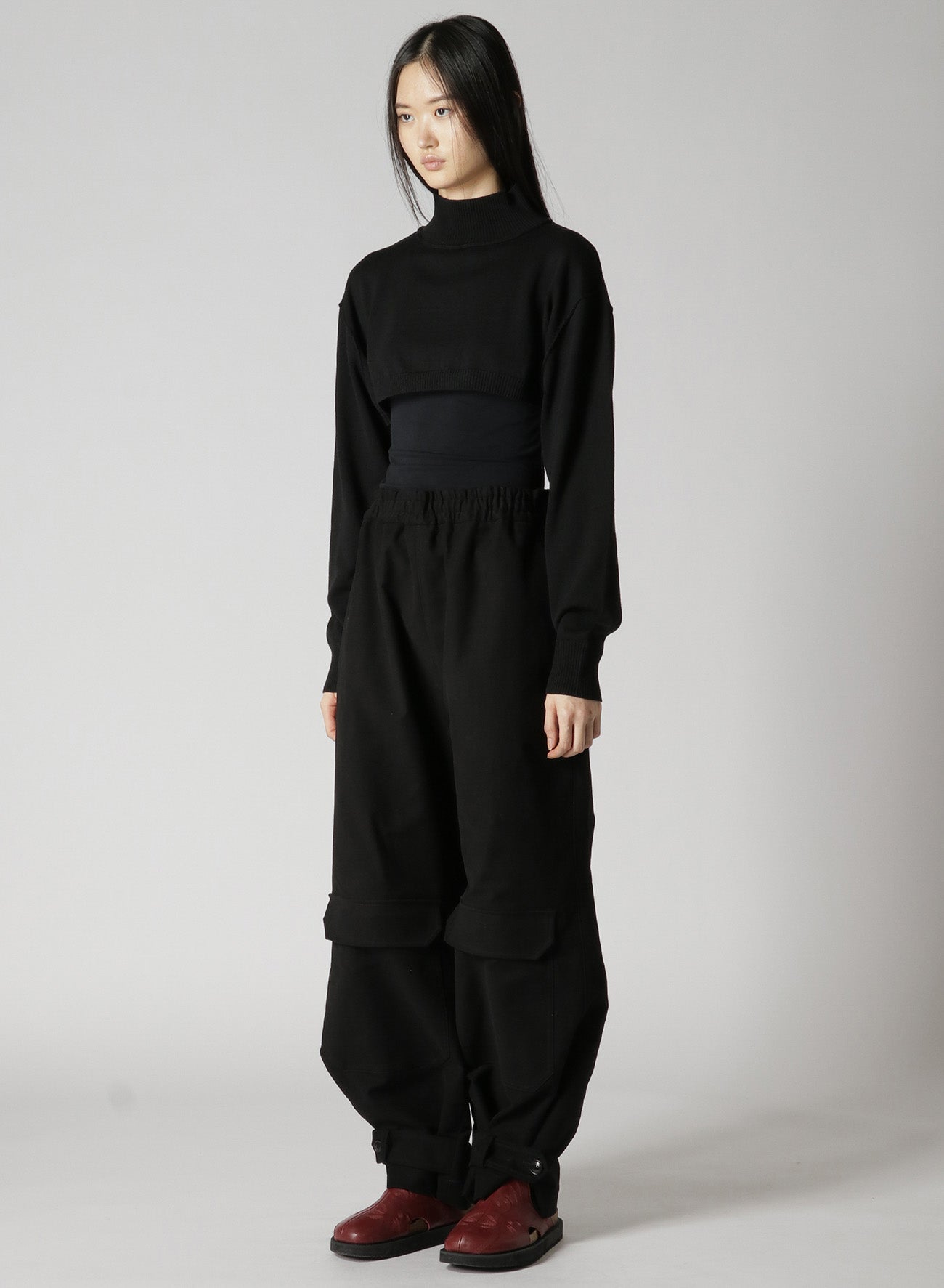 CROPPED RIB KNIT TURTLENECK