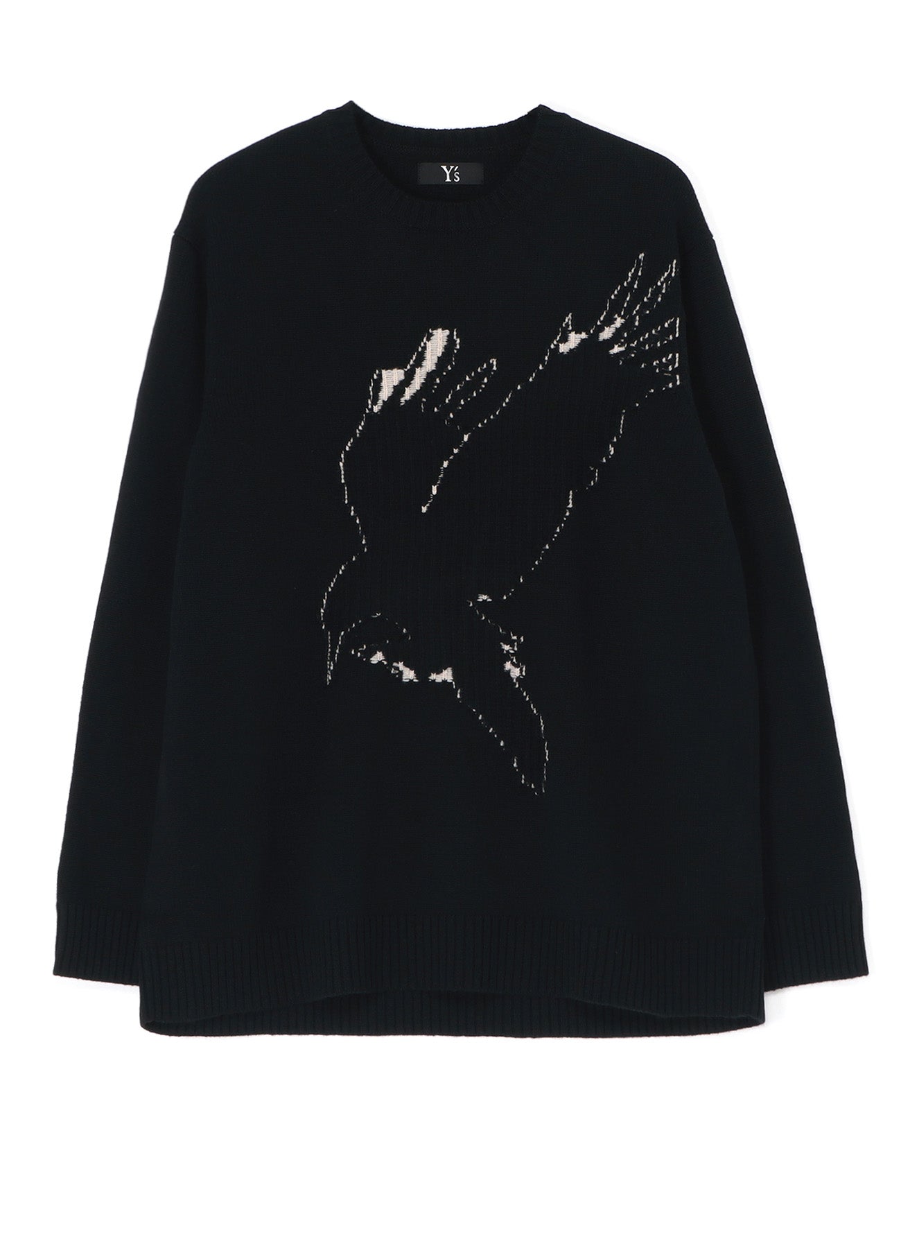 WOOL CROW MOTIF PULLOVER