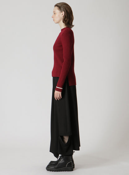 RIB KNIT ROUND NECK PULLOVER