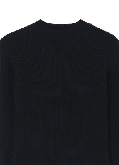 RIB KNIT ROUND NECK PULLOVER