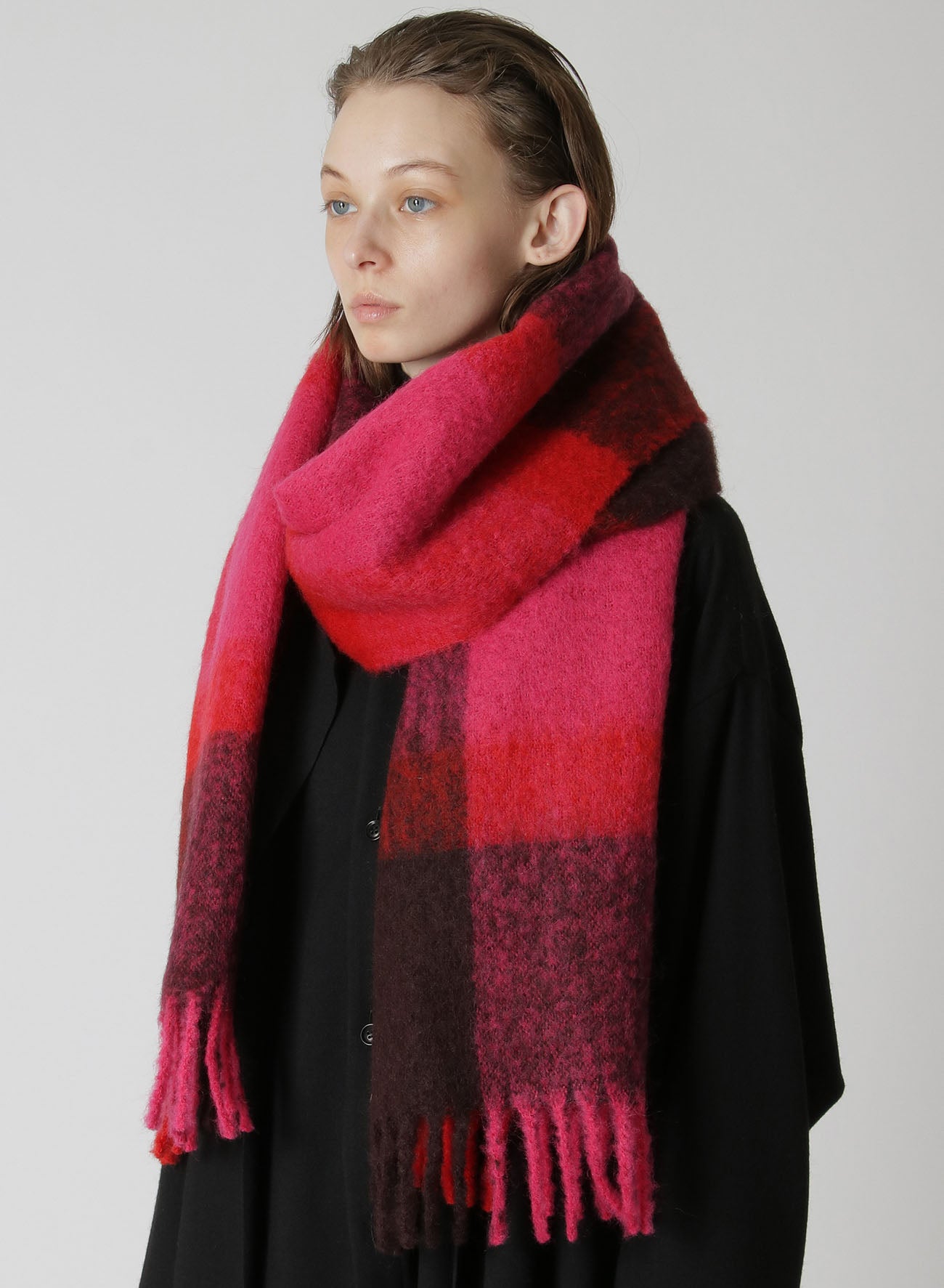 MOHAIR/WOOL BLEND FLEECE SCARF