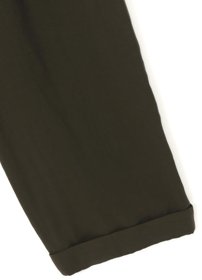 GARMENT-DYED CELLULOSE TWILL DOUBLE PLEATED CUFFED HEM PANTS