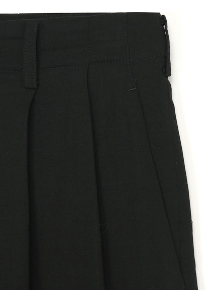 GARMENT-DYED CELLULOSE TWILL DOUBLE PLEATED CUFFED HEM PANTS