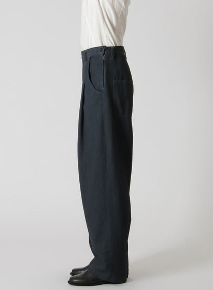 8oz DENIM SIDE SLIT SINGLE PLEATED PANTS