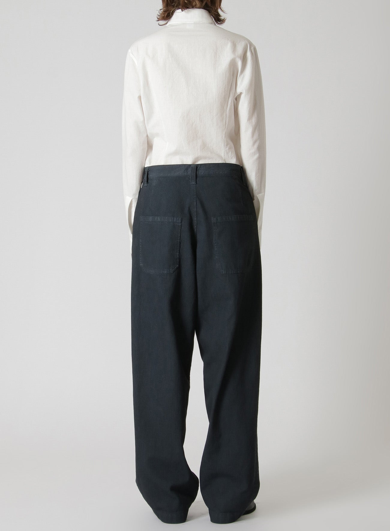 8oz DENIM SIDE SLIT SINGLE PLEATED PANTS