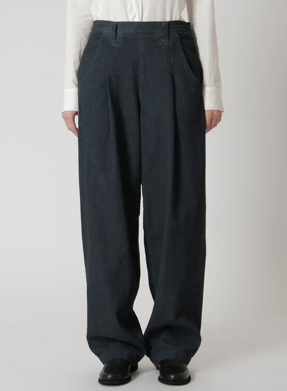 8oz DENIM SIDE SLIT SINGLE PLEATED PANTS