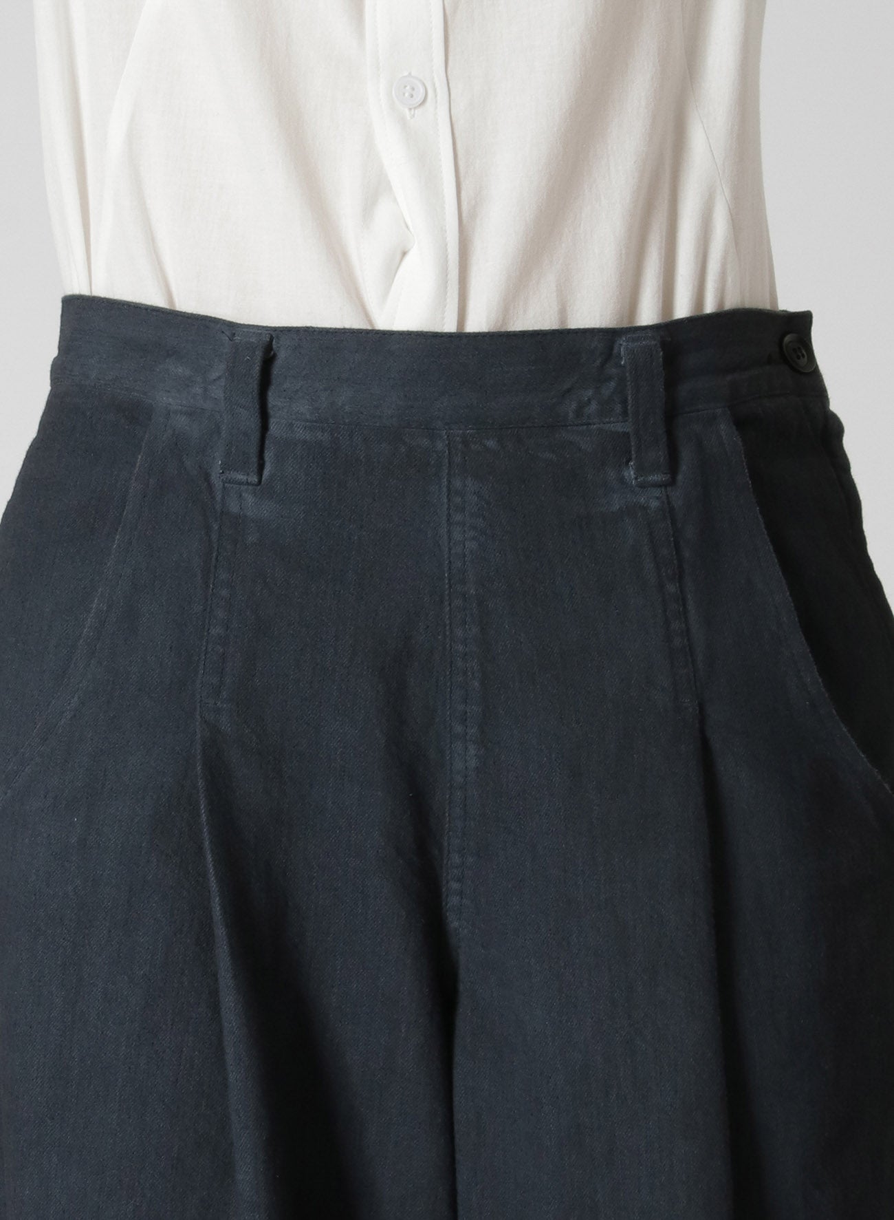 8oz DENIM SIDE SLIT SINGLE PLEATED PANTS