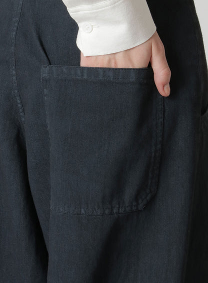 8oz DENIM SIDE SLIT SINGLE PLEATED PANTS