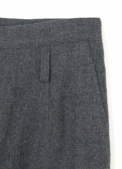 SHRUNKEN WOOL SERGE TAPERED PANTS