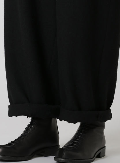 SHRUNKEN WOOL SERGE TAPERED PANTS