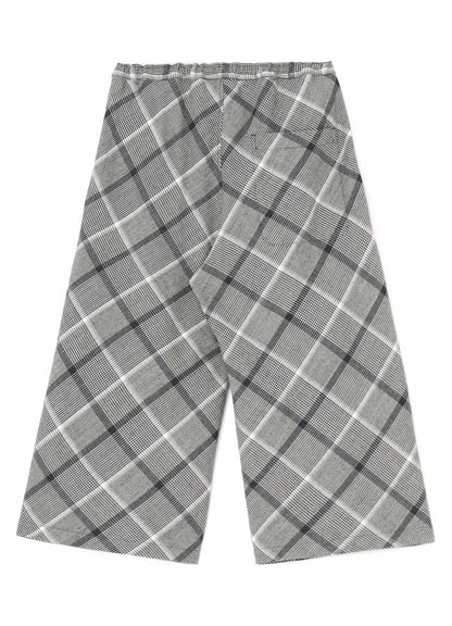 HOUNDSTOOTH CHECK WIDE LEG PLEATED PANTS