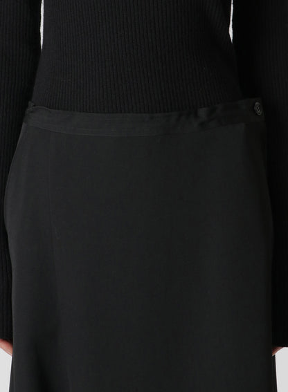 WOOL GABARDINE ASYMMETRIC FLARED PANTS