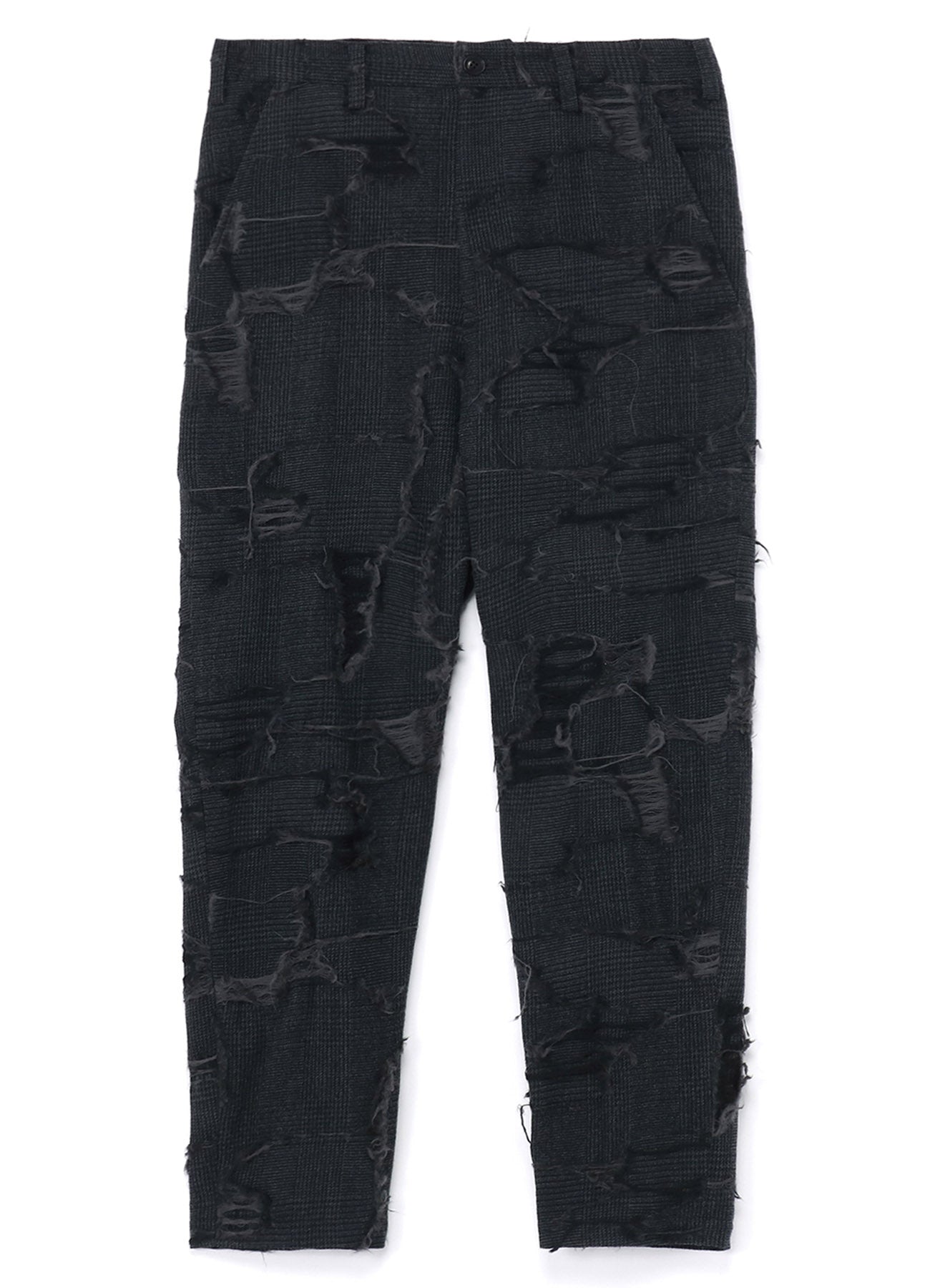 WOOL GLEN CHECK SLIM FIT PANTS