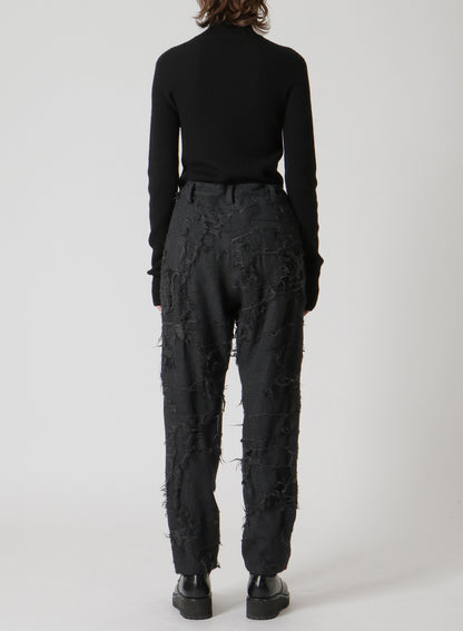 WOOL GLEN CHECK SLIM FIT PANTS
