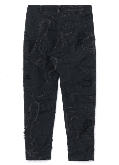 WOOL GLEN CHECK SLIM FIT PANTS