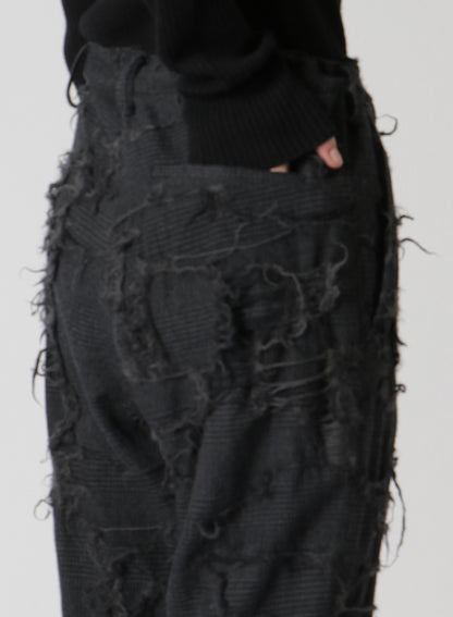 WOOL GLEN CHECK SLIM FIT PANTS