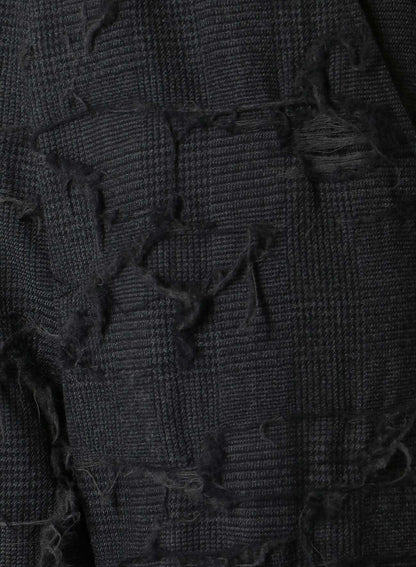 WOOL GLEN CHECK SLIM FIT PANTS