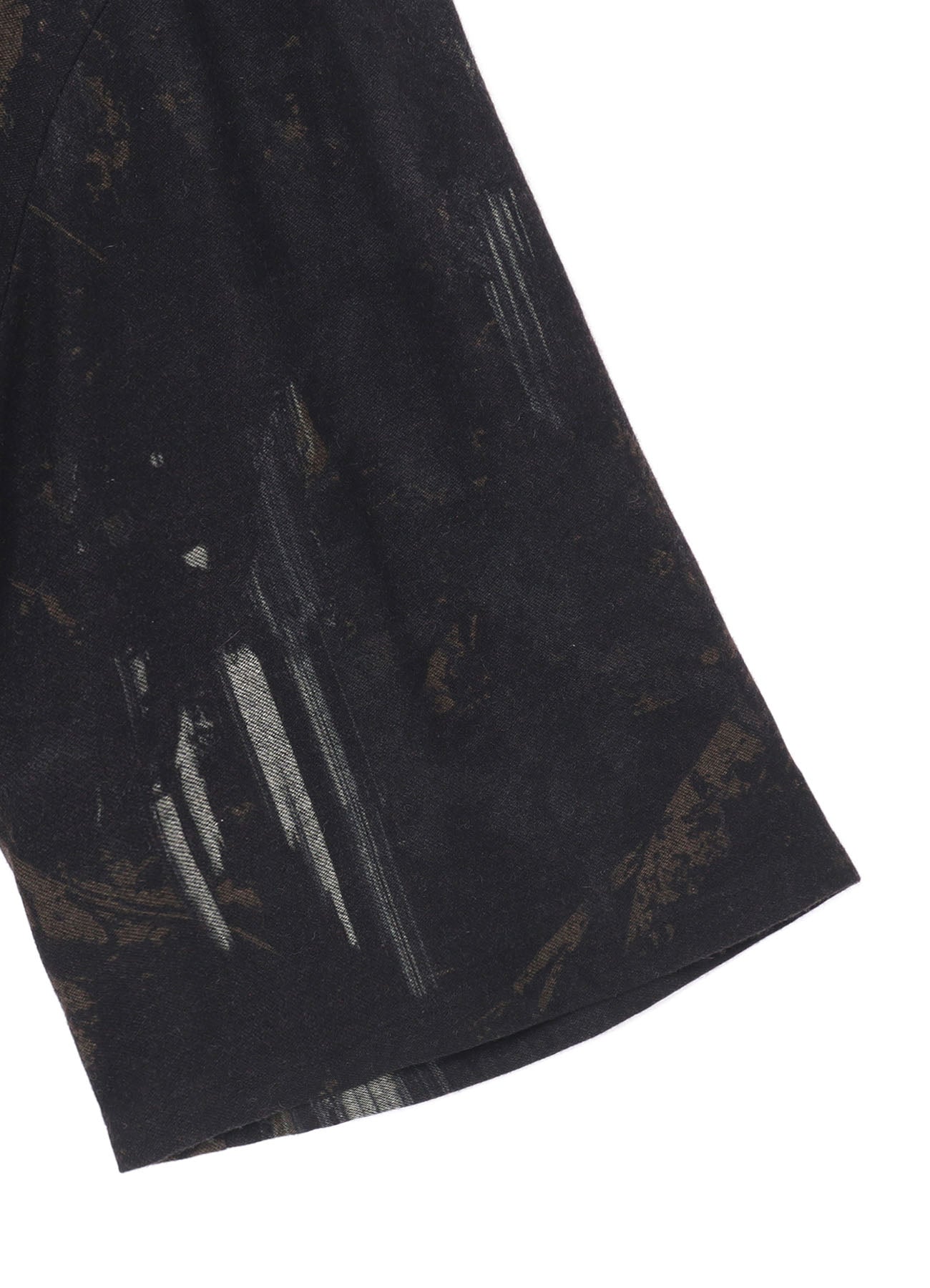 WOOL FLANNEL LEAVES PRINT SKIRT-PANTS