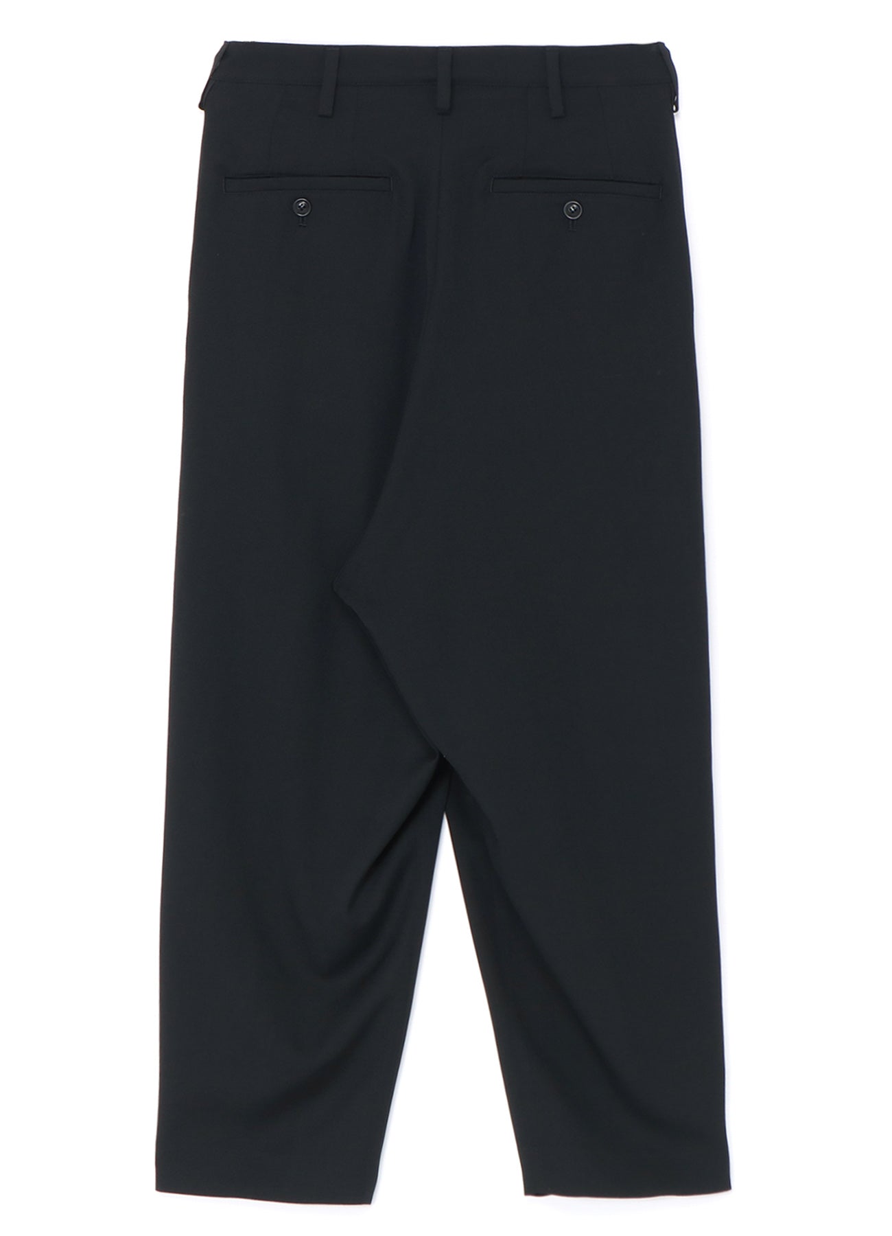 WOOL GABARDINE TAPERED DOUBLE PLEATED PANTS