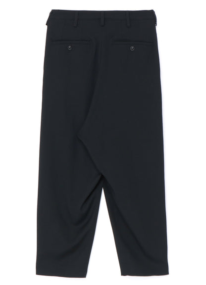 WOOL GABARDINE TAPERED DOUBLE PLEATED PANTS