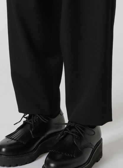 WOOL GABARDINE TAPERED DOUBLE PLEATED PANTS